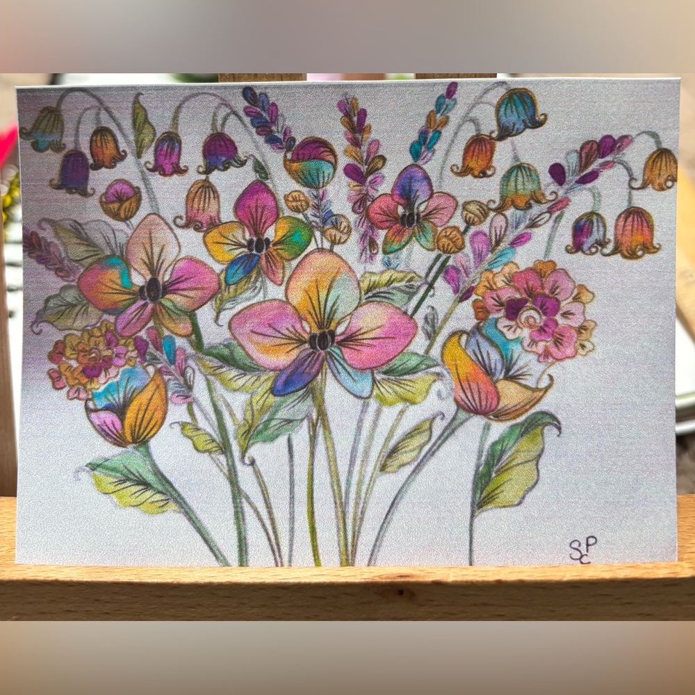 Ink medium orchid bouquet printout